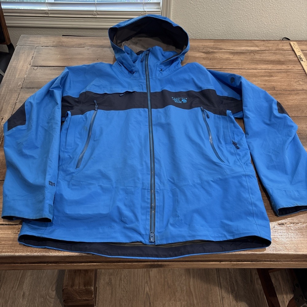 Mountain Hardwear Dry Q Elite Minalist Ski Jacket Recco Men's XLarge Blue‎ READ